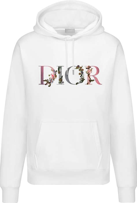 dior floral hoodie|designer hoodie with white flowers.